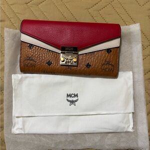 MCM Red and Tan Clutch